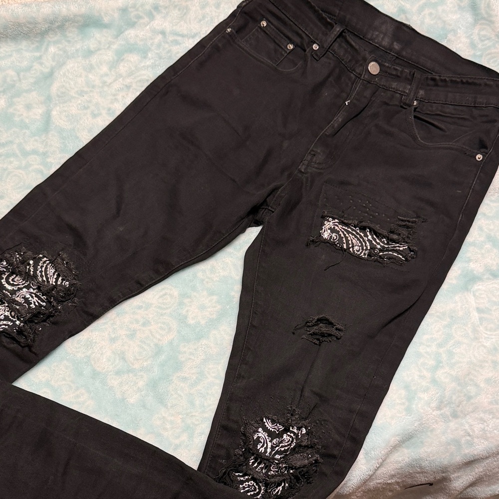 Amiri MX1 Bandana Jeans 'Black'